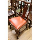 A George I red walnut dining chair