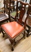 A George I red walnut dining chair
