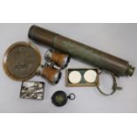 A small quantity of miscellaneous items, including Spencer & Browning telescope, Negretti & Zambra