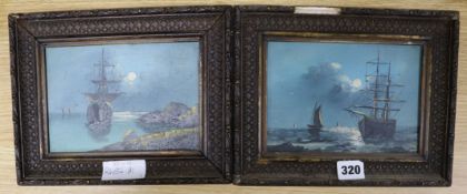 A pair of oils on board, Nautical scenes 12 x 18cm