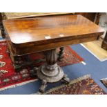 A William IV rosewood card table W.92cm