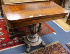 A William IV rosewood card table W.92cm