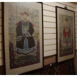 A pair of Chinese paintings on silk