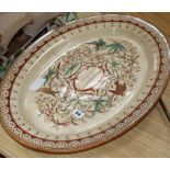 A Victorian pottery oval meat dish