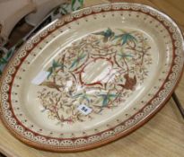 A Victorian pottery oval meat dish