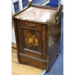 An Edwardian inlaid rosewood purdonium W.36cm