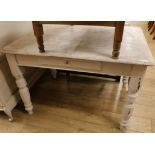 A pine kitchen table W.120cm