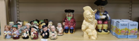 A collection of 26 Doultonville character jugs and 3 Shorter jugs (29)