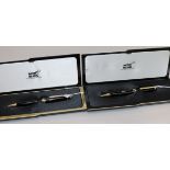 A Montblanc Meisterstuck ballpoint pen and a mechanical pencil, mint, in original boxes (2)