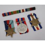 British WWII medals and medal bar