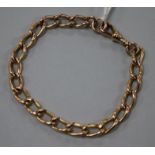 A 9ct gold oval link bracelet.
