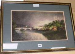 W B MatthewswatercolourRiver at nightsigned and dated 1913,24 x 43cm.