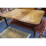 A mahogany dining table and 2 leaf winders W.180cm