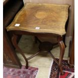 A late Victorian inlaid rosewood occasional table W.53cm