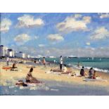 Ronald Morgan (1936-)oil on boardBrighton BeachExhibited RBA 1997, signed and dated 199722 x 29cm.