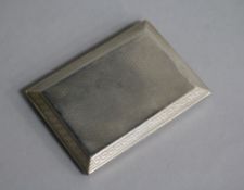 A George V Asprey & Co engine turned silver slide action cigarette case, London, 1912, 85mm.