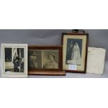 Royal Family. A facsimile 'signed' 1939 card, a Tuck in memoriam photograph and a marriage