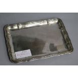 A small continental 800 standard silver rectangular tray, 21.6cm, 7.6 oz.