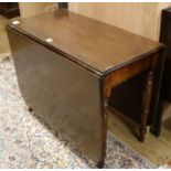 A late Regency mahogany drop flap dining table W.85cm