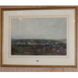 J W Buxton Knight, watercolour, hunting scene, signed, 32 x 48cm.