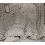 A crochet bed throw