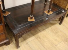 A Chinese hardwood coffee table W.114cm