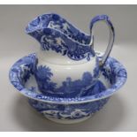 A Copeland Spode Italian pattern jug and basin (a.f.)