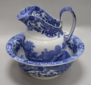 A Copeland Spode Italian pattern jug and basin (a.f.)