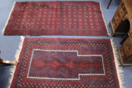 Two Bokhara style rugs 145 cm x 92cm, 189cm x 101cm