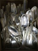 A part canteen of 19th century and later Old English thread pattern cutlery comprising sixty one