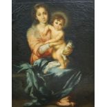 19th century Continental School, oil on canvas, portrait of a Virgin and child, 39 x 29cm