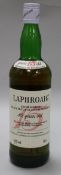 One bottle of Laphroaig unblended 15 year old Islay malt whisky