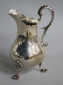 A Victorian silver baluster cream jug, Charles Fox II, London, 1839, 14.3cm, 5.9 oz.