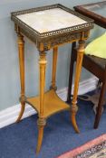 A French ormolu and bois clair occasional table W.30cm
