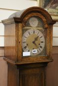 An oak 'Grandmother' longcase clock H.167cm