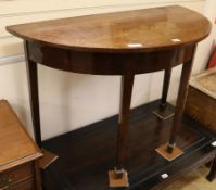 A mahogany demi lune table W.107cm