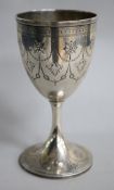 A Victorian silver goblet, Barnard & Sons Ltd, London, 1875, 16.3cm, 5.9 oz.