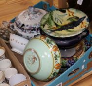 A Victorian soup tureen and sundry ceramics