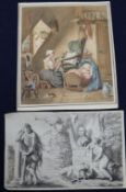 After Moritz Michael DaffingerwatercolourWoman and baby in an interior and After Lange, grisaille