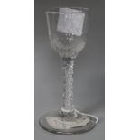 A George III double airtwist cordial glass H.15cm