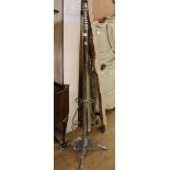 A silvered bronze standard lamp W.48cm