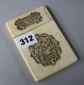 A 19th century Cantonese carved ivory card case 11cm