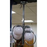 A French Art Deco chromed and glass light fitting drop 76cm