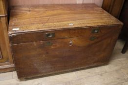 A large Victorian mahogany trunk W.117cm