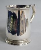 A George II silver baluster mug, Edward Pocock, London, 1735, with engraved inscription, 11.1cm,