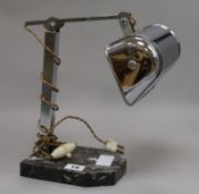 A French Art Deco chrome desk lamp 28cm.