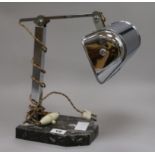 A French Art Deco chrome desk lamp 28cm.