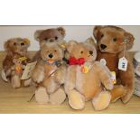 Six modern Steiff collector's bears, including Original Teddy Bear 1984, 0156/42, 0201/36 1986,