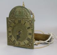 A 17th century style brass lantern clock signed Wm Peck of Bolnhurst 18cm