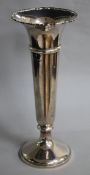 A George V silver trumpet vase, London, 1931, 30.9cm, loaded